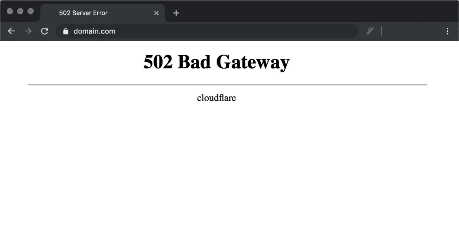 error 502 bad gateway