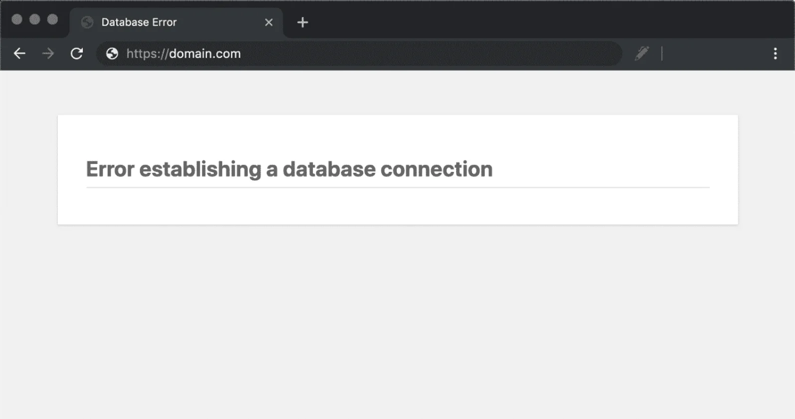 error database connection
